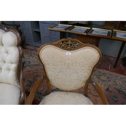 490 - Carrollian style walnut armchair