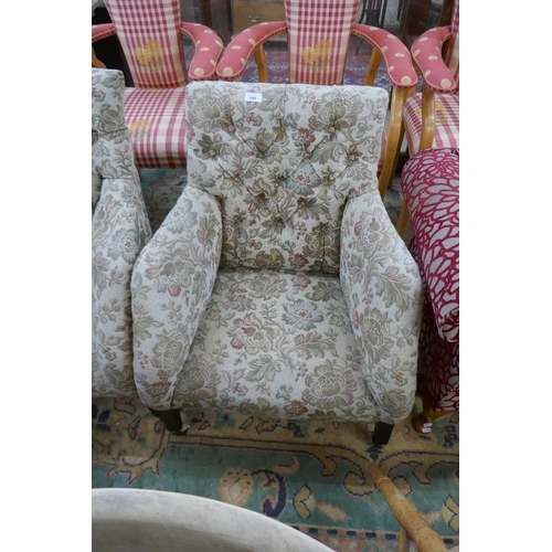 545 - Pair of Edwardian button back armchairs