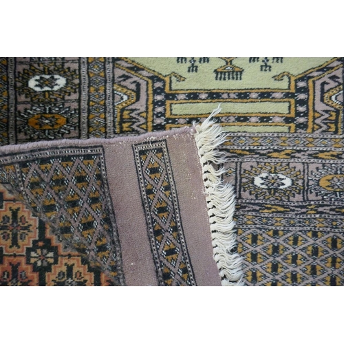 553 - Green patterned Persian signed runner - Approx 210cm x 62cm