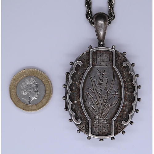 74 - Silver locket on chain