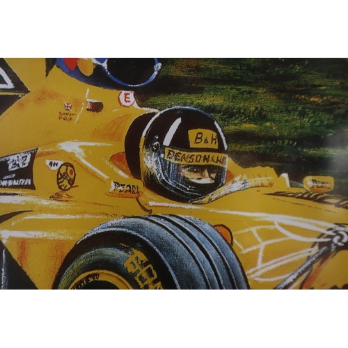 108 - Damon Hill L/E framed print = Approx 69cm x 53cm