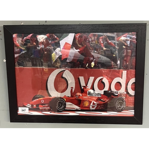 247 - Framed Ferrari F1 print - Approx 50cm x 37cm