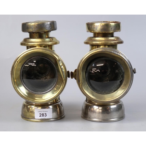 283 - Pair of antique carriage lamps