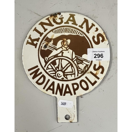 296 - Small Kingans enamel sign - Approx 15cm x 19cm