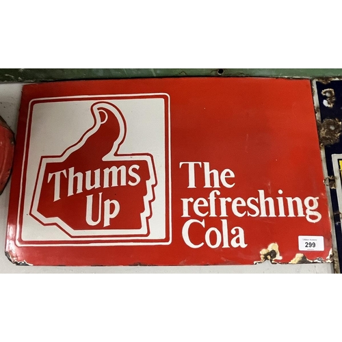 299 - Original Cola sign believed to be from India - Approx 51cm x 31cm