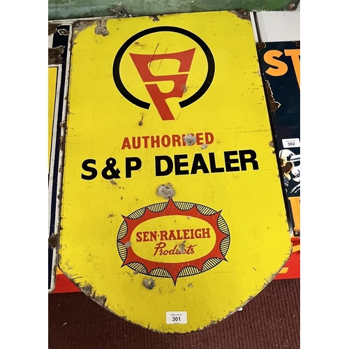 301 - S & P Dealer original double sided enamel sign - Approx 41cm x 78cm