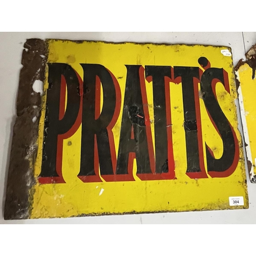 304 - Original Pratts double sided enamel sign - Approx 58cm x 45cm