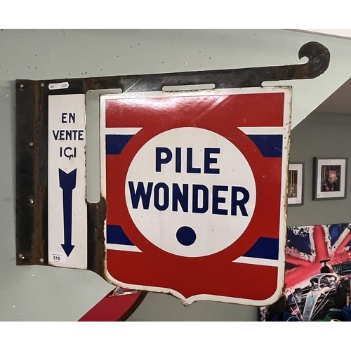 310 - Double sided original enamel sign - Pile Wonder