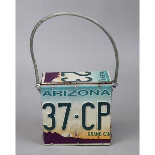 43 - Ladies handbag fashioned from an American license plate