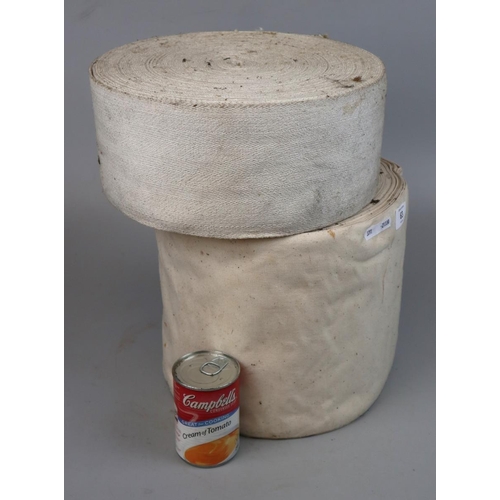 63 - Large roll of ex Government white webbing together with a smaller roll