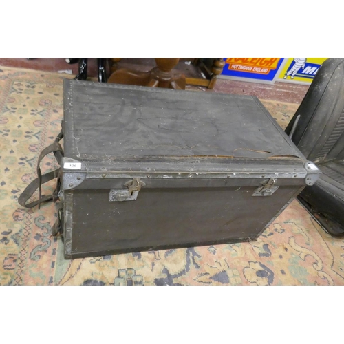 126 - Fitted car trunk with 2 cases and keys believed to be from a Daimler - Approx W: 78cm  D: 45cm  H: 4... 