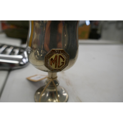 167 - 1975 Tudric pewter MG 50th anniversary goblet