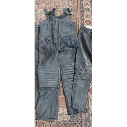 210 - 3 pairs of leather motorcycle trousers