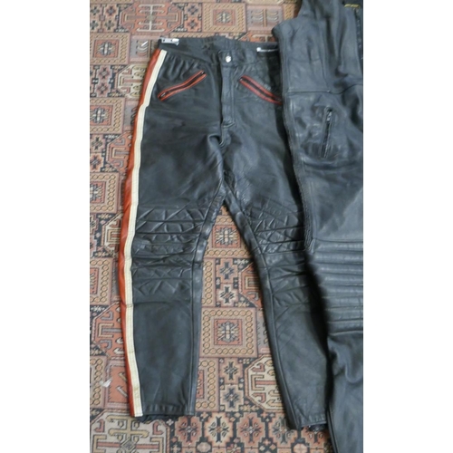 210 - 3 pairs of leather motorcycle trousers