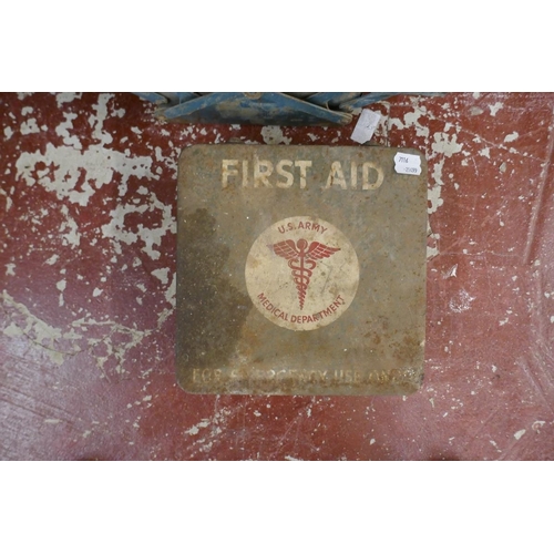 223 - Tool box and contents together with a US army first aid box