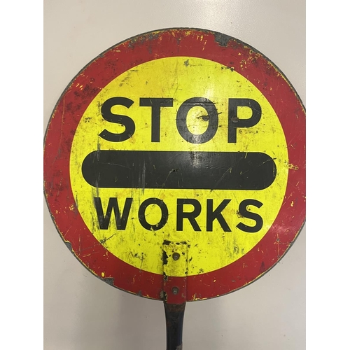 242 - Stop Works lollipop sign