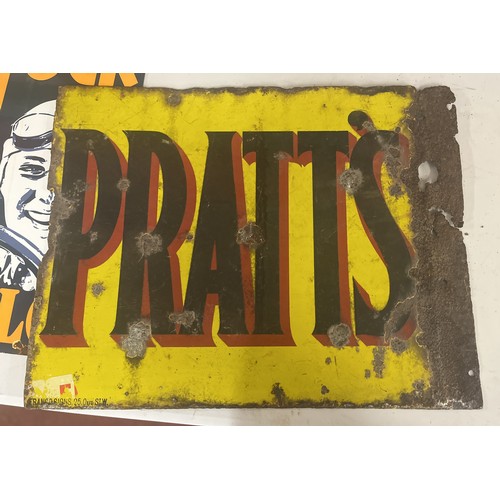 304 - Original Pratts double sided enamel sign - Approx 58cm x 45cm