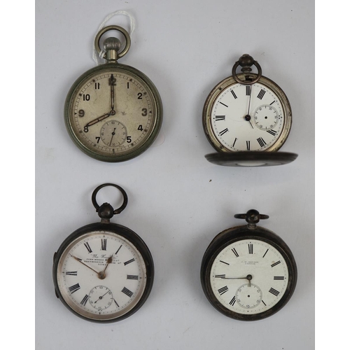 101 - 4 pocket watches to include 2 silver