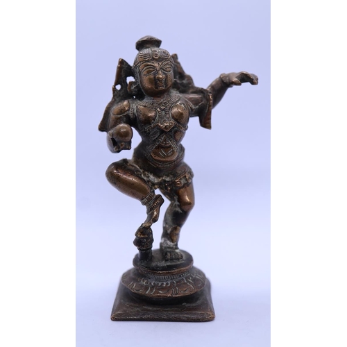 110 - Small bronze figure of Krishna incarnation of Vishnu