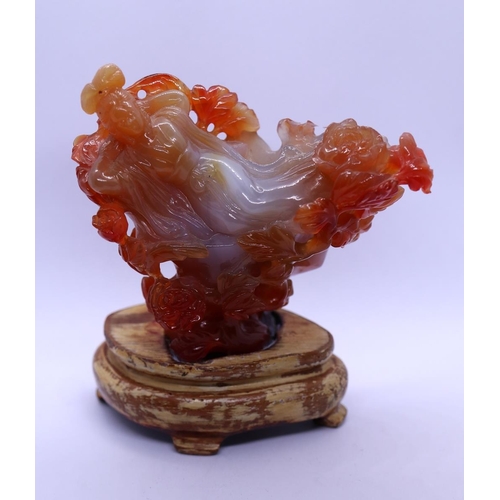 112 - Carved cornelian agate statue