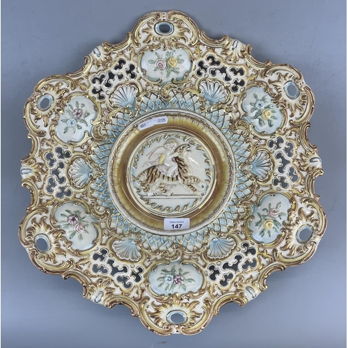 147 - Pierced Majolica charger