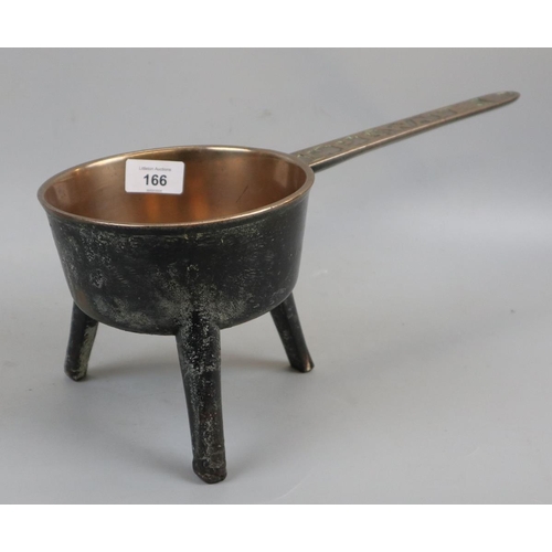 166 - Antique bronze skillet by T P B Water III