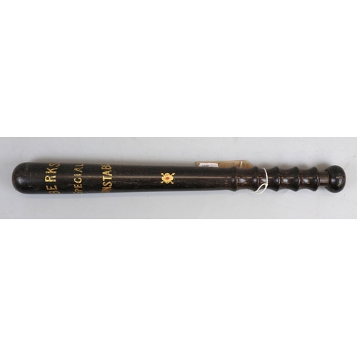 200 - Vintage Berkshire Constabulary Special Constable truncheon by Hiatt of Birmingham