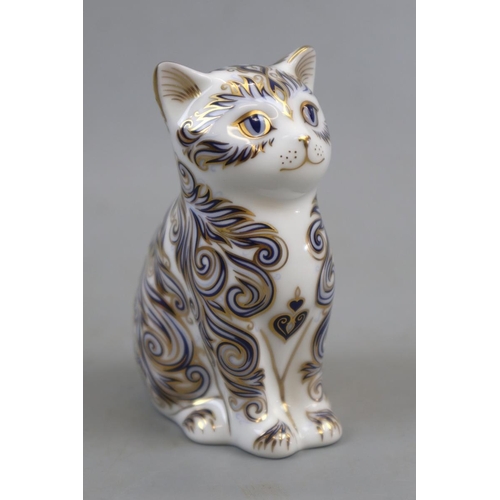 210 - Royal Crown Derby Majestic Kitten with gold stopper