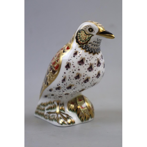 211 - Royal Crown Derby Song Thrush with gold stopper