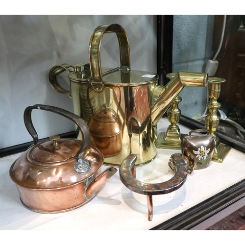 218 - Collection of copper and brass ware