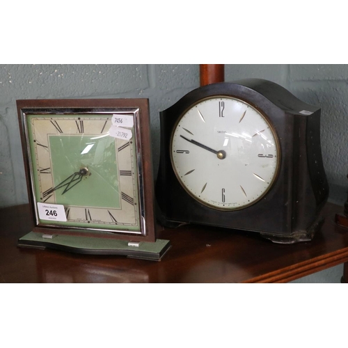 246 - 2 Smiths mantle clocks