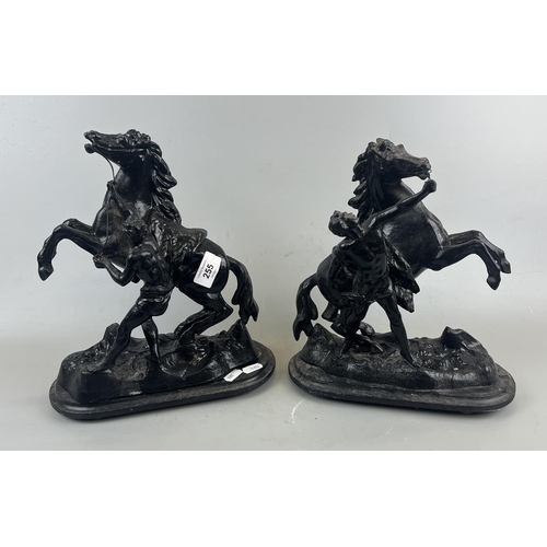 255 - Pair of spelter horses