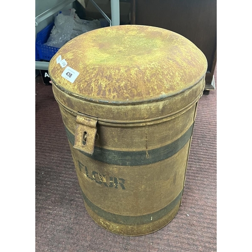 438 - Vintage metal flour container