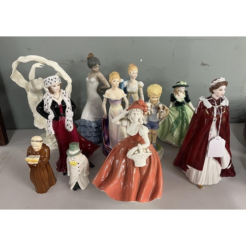 447 - Collection of Royal Worcester figurines together with Lladro etc