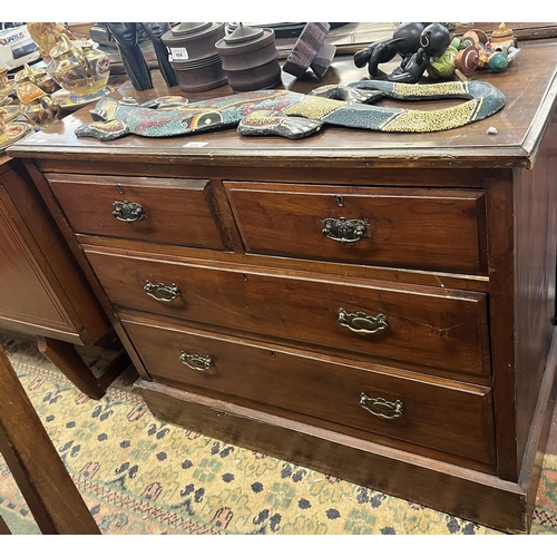 465 - Mahogany 2 over 3 chest of drawers - Approx size: W: 92cm D: 43cm H: 76cm