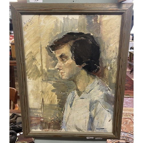 468 - Signed framed oil portrait by Ann Palmer RA