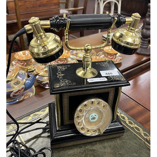 480 - Vintage ornate rotary telephone