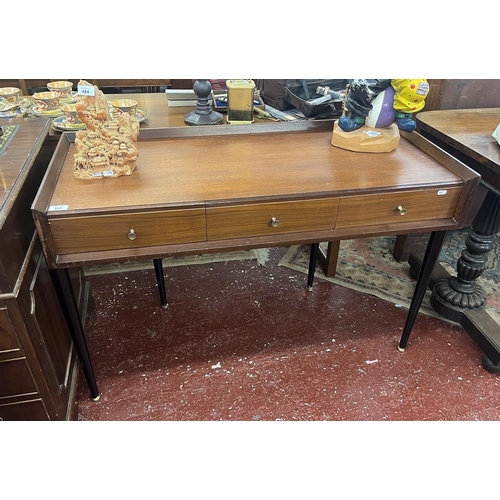 483 - Mid century teak writing table - Approx size: W: 109cm D: 49cm H: 75cm