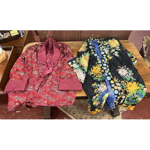 490 - 2 vintage silk kimono robes