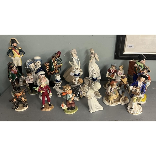 519 - Collection of figurines to include Ladro, Nao and Royal Doulton