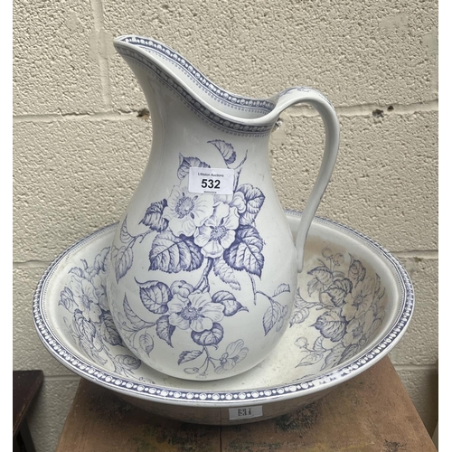 532 - Antique jug and bowl