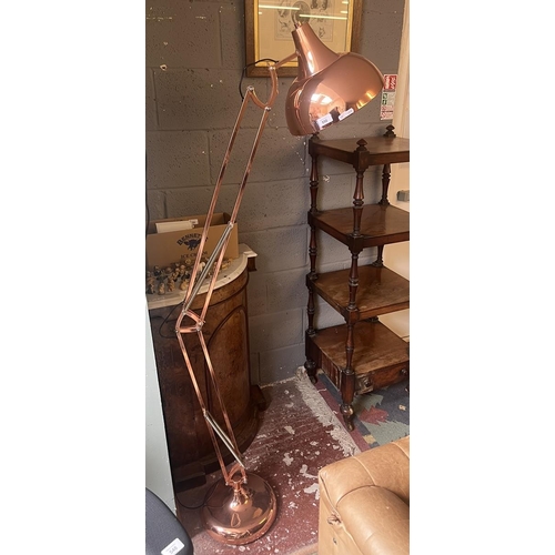 550 - Large copper effect anglepoise style reading lamp