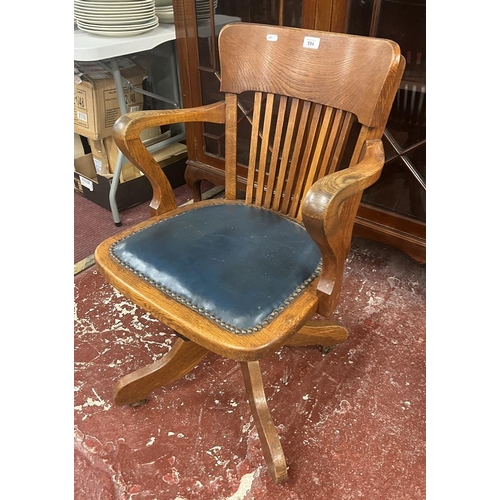 594 - Oak office swivel chair