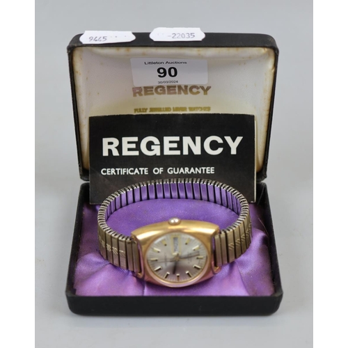 90 - Regency fully jewelled lever watch in original box