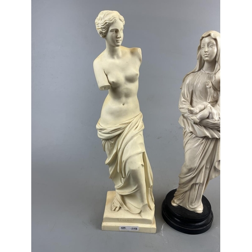 146 - 2 Virgin Marys together with a Venus de Milo figure