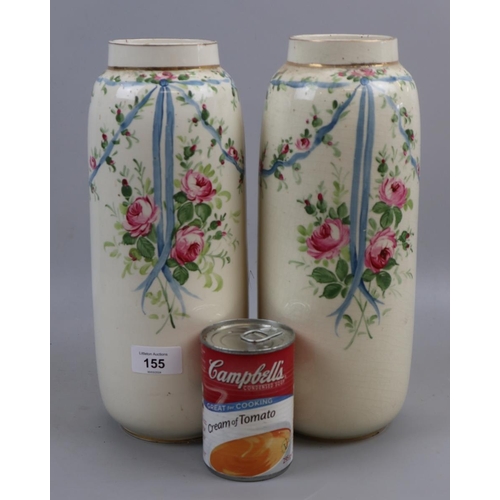 155 - Pair of Burslem hand painted vases - Approx height: 30cm