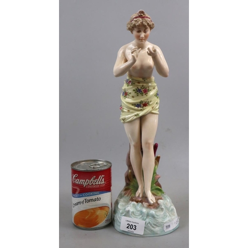 203 - Antique porcelain figure of a maiden A/F - Approx height: 34cm