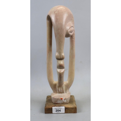 204 - Soapstone contemporary African sculpture - Approx height: 33cm