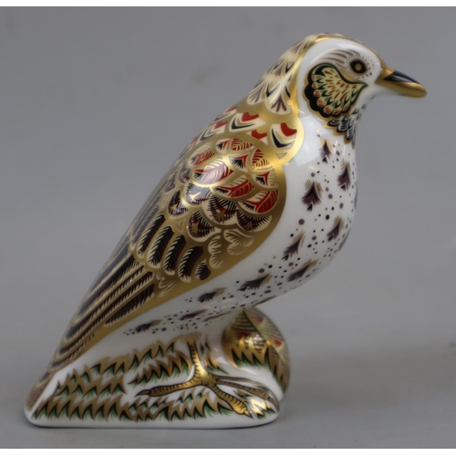 211 - Royal Crown Derby Song Thrush with gold stopper