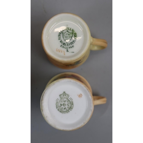 212 - Collection of early Royal Worcester Blush Ivory